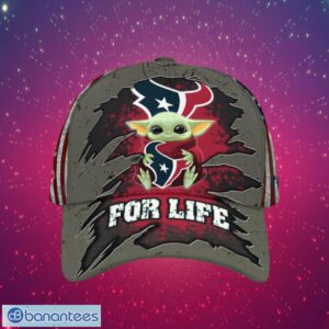 NFL Houston Texans Logo Design Baby Yoda For Life Gifts For Fans Full Over Print Cap Product Photo 1