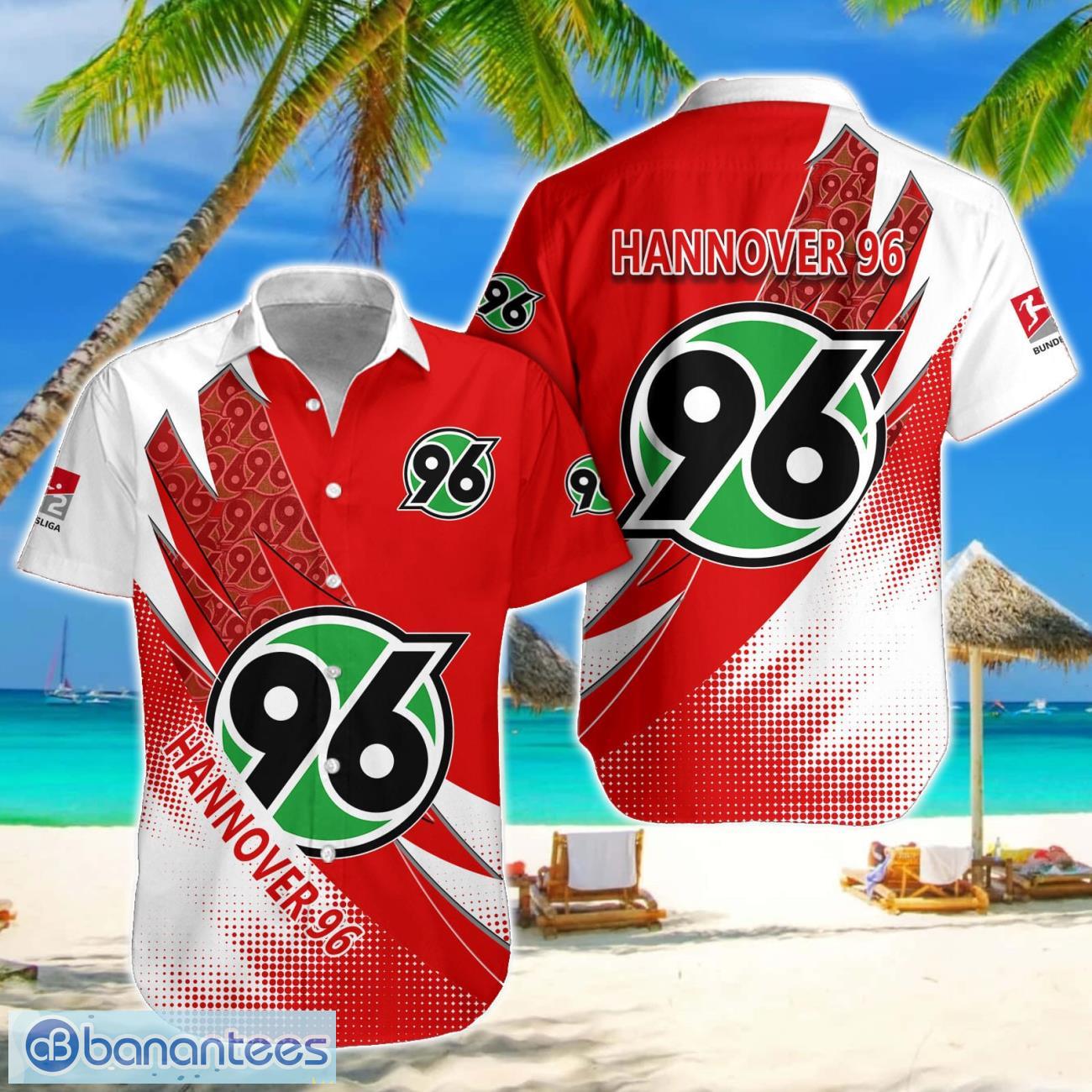 hannover 96 team logo 3d hawaiian shirt for fans image Hannover 96 Team Logo 3D Hawaiian Shirt For Fans Product Photo 1