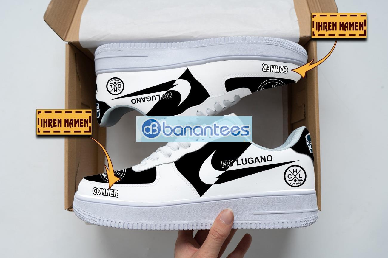 hc lugano air force shoes custom name gift for fans af1 sneakers image HC Lugano Air Force Shoes Custom Name Gift For Fans AF1 Sneakers Product Photo 1