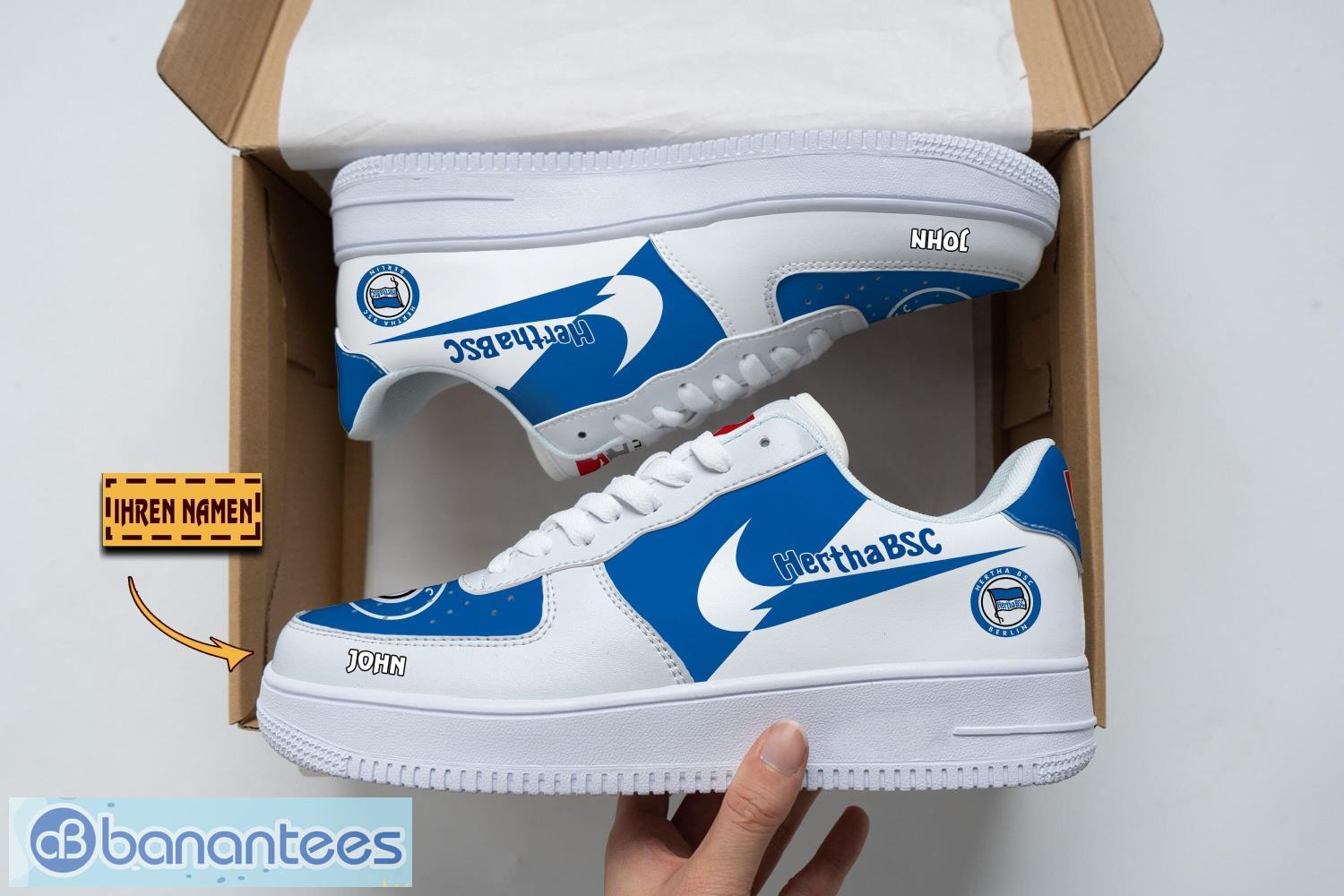 hertha bsc air force shoes custom name gift for fans af1 sneakers image Hertha BSC Air Force Shoes Custom Name Gift For Fans AF1 Sneakers Product Photo 1