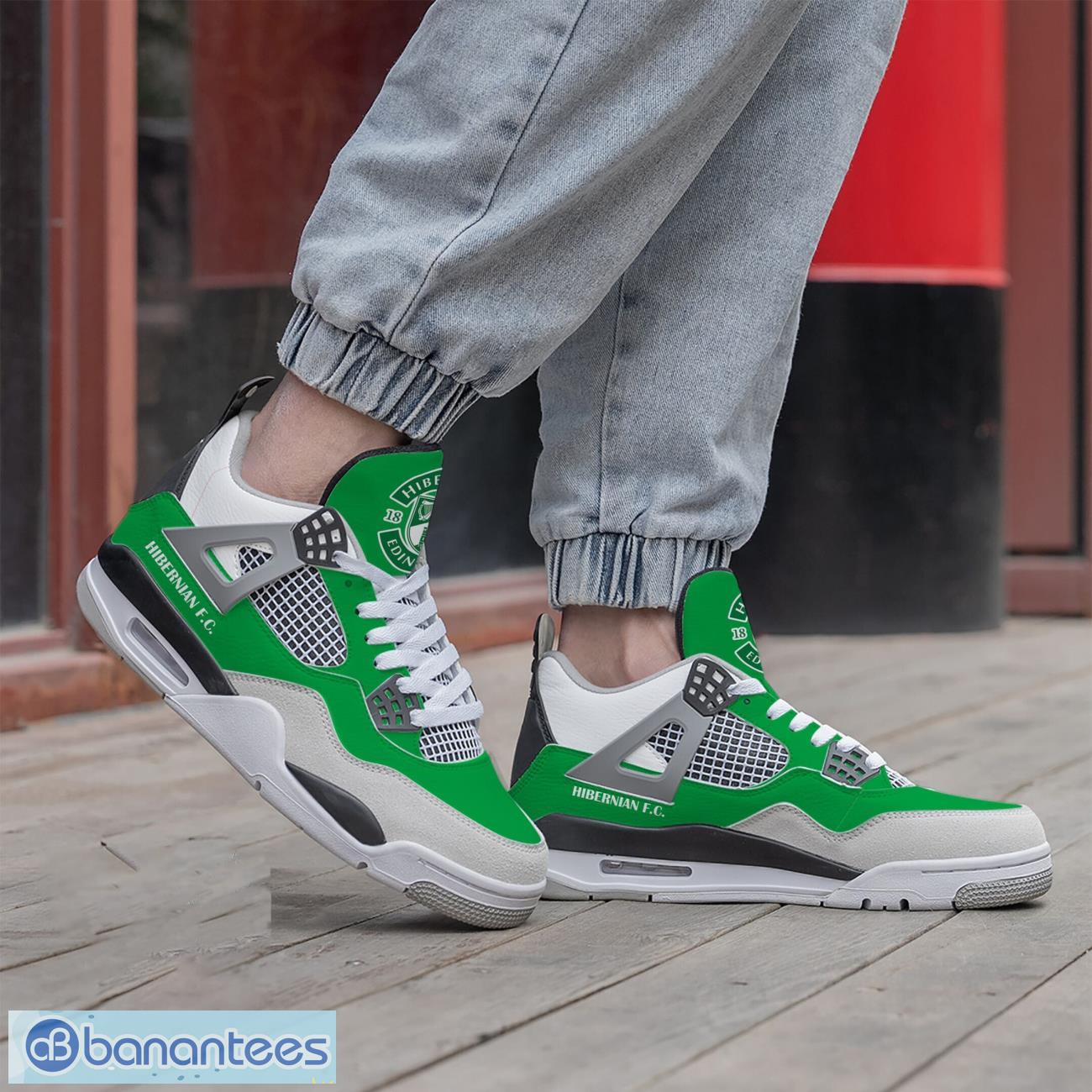 hibernian fc air jordan 4 shoes men and women sneakers gift 1 image Hibernian F.C. Air Jordan 4 Shoes Men And Women Sneakers Gift Product Photo 2