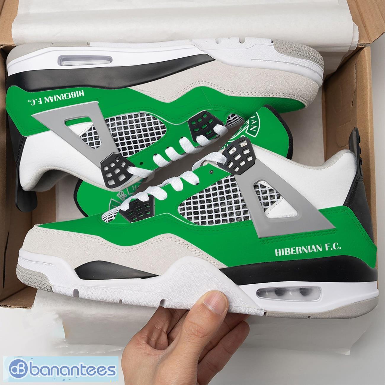 hibernian fc air jordan 4 shoes men and women sneakers gift image Hibernian F.C. Air Jordan 4 Shoes Men And Women Sneakers Gift Product Photo 1