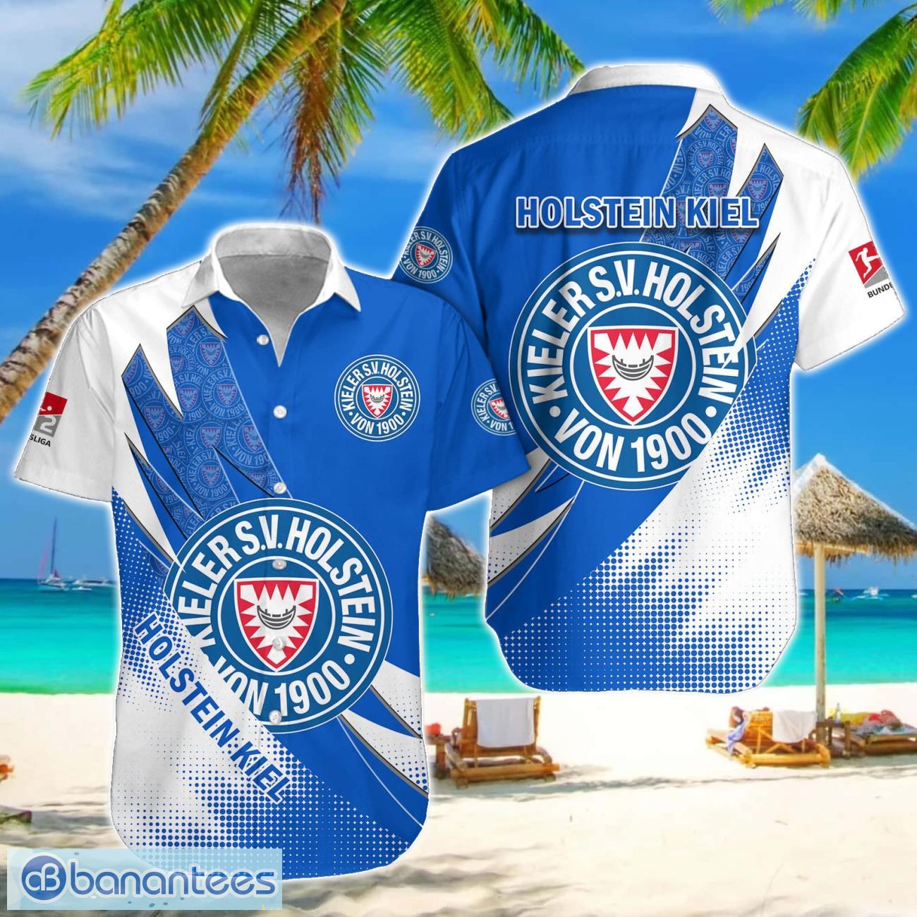 holstein kiel team logo 3d hawaiian shirt for fans image Holstein Kiel Team Logo 3D Hawaiian Shirt For Fans Product Photo 1