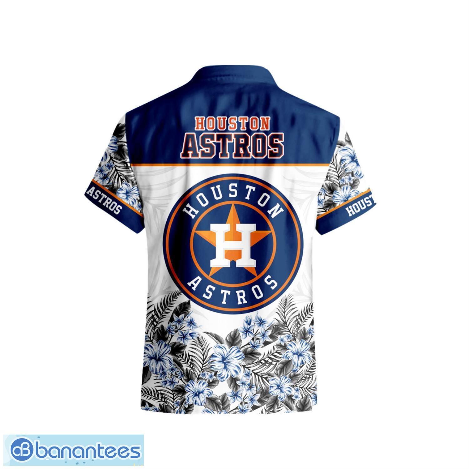 Houston Astros Hibiscus Plumeria Flower 3D Printed Hawaiian Shirt Houston Astros Hibiscus Plumeria Flower 3D Printed Hawaiian Shirt Product Photo 3