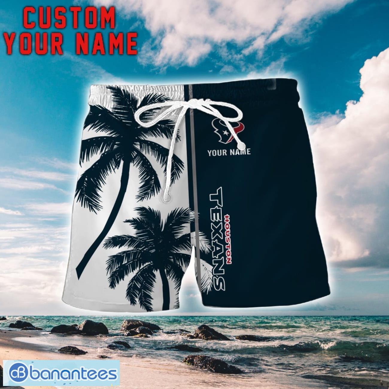 houston texans coconut pattern hawaiian shirt and shorts personalized name unique gift for summer 1 image Houston Texans Coconut Pattern Hawaiian Shirt And Shorts Personalized Name Unique Gift For Summer Product Photo 2