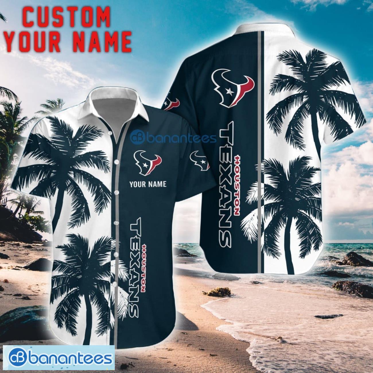 houston texans coconut pattern hawaiian shirt and shorts personalized name unique gift for summer image Houston Texans Coconut Pattern Hawaiian Shirt And Shorts Personalized Name Unique Gift For Summer Product Photo 1