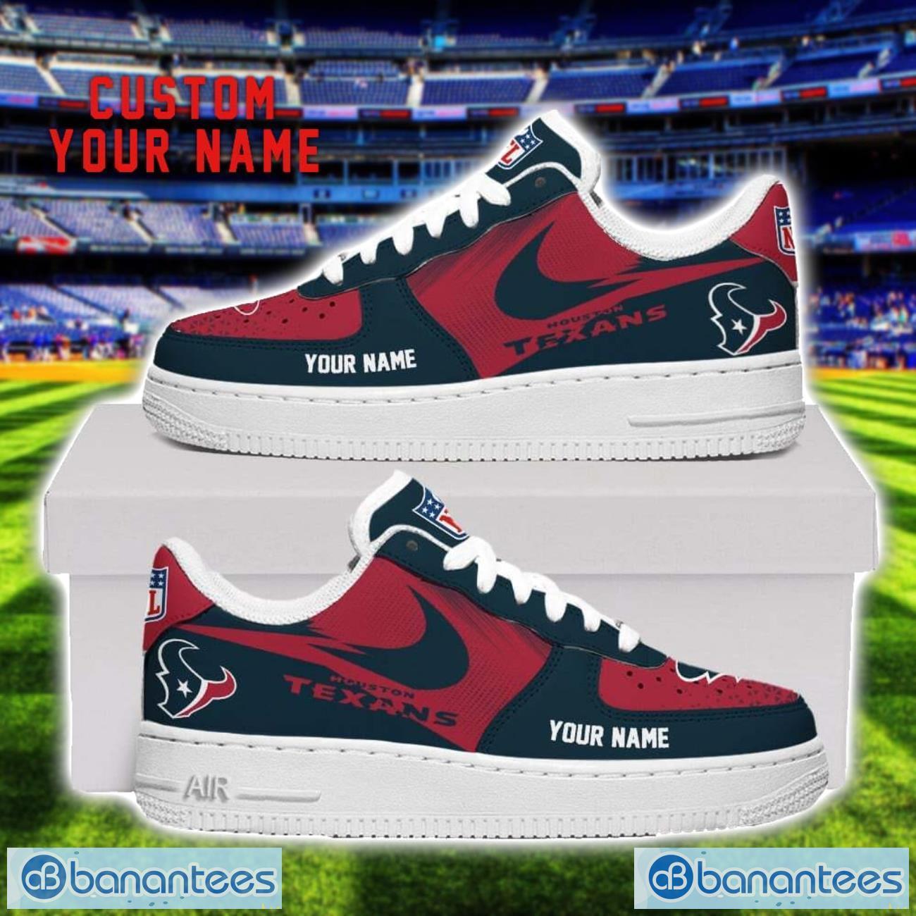 houston texans custom name air force shoes sneakers for men women gift image Houston Texans Custom Name Air Force Shoes Sneakers For Men Women Gift Product Photo 1
