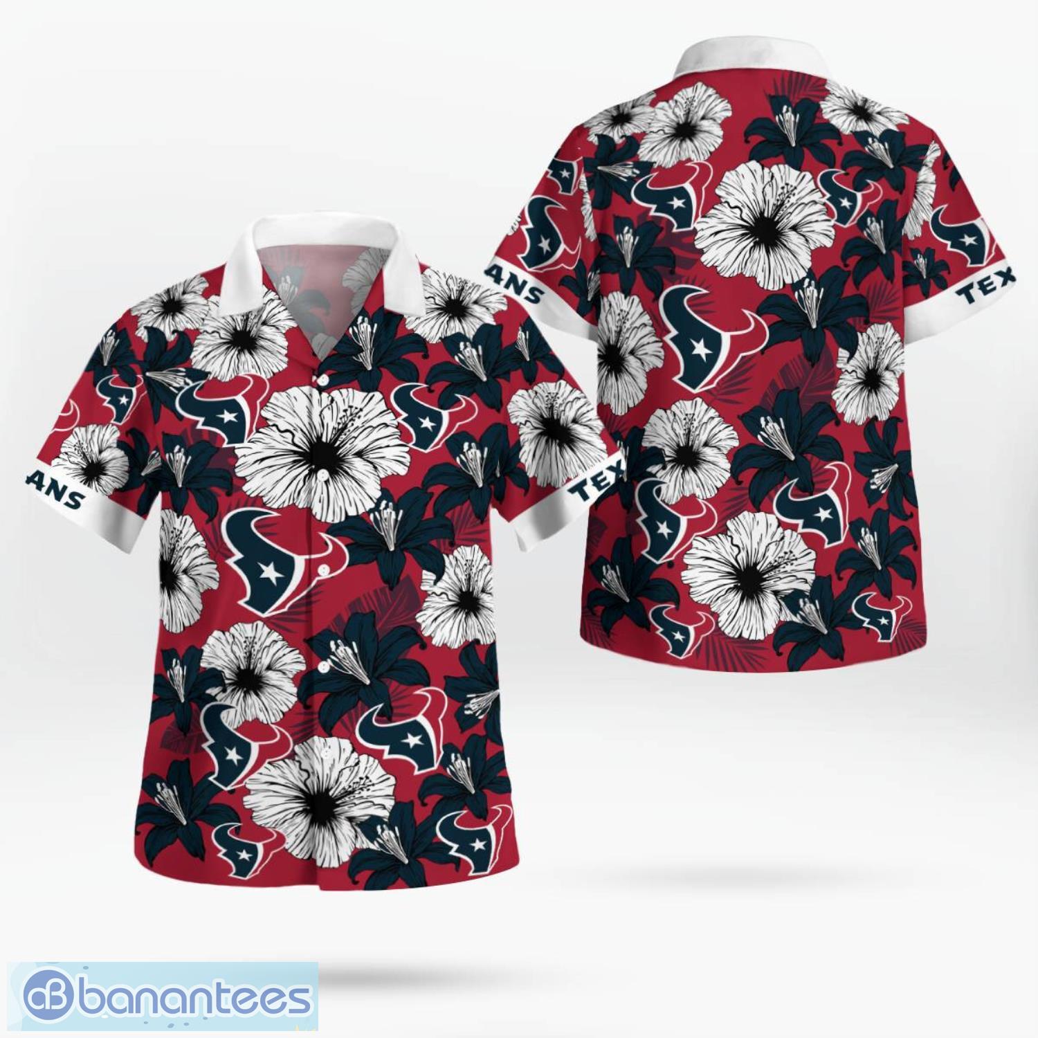 houston texans flower 3d hawaiian shirt all over printed beach shirt image Houston Texans Flower 3D Hawaiian Shirt All Over Printed Beach Shirt Product Photo 1