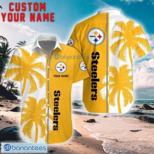 Pittsburgh Steelers Coconut Pattern Hawaiian Shirt And Shorts Personalized Name Unique Gift For Summer Product Photo 1