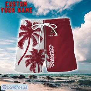 Arizona Coyotes Coconut Pattern Hawaiian Shirt And Shorts Personalized Name Unique Gift For Summer Product Photo 2