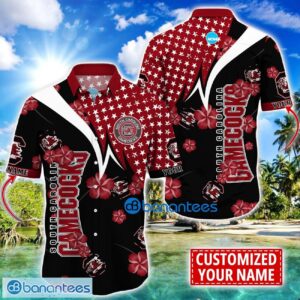 South Carolina Gamecocks Star and Flower Pattern Tropical Hawaiian Shirt Summer Gift For Men Women Custom Name Product Photo 1