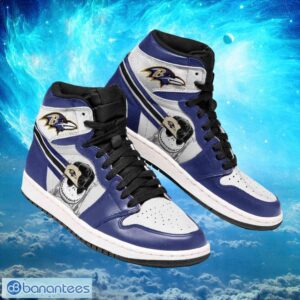 NFL Baltimore Ravens Jack Skellington Printing Air Jordan Hightop Shoes Product Photo 1