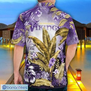 Minnesota Vikings Tropical Floral Skull 3D Hawaiian Shirt Beach Shirt Halloween Gift Product Photo 2