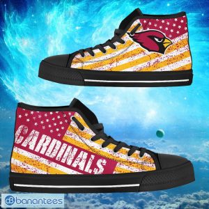 Arizona Cardinals Custom America Flag Italic Vintage Style High Top Shoes Product Photo 1