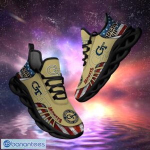 NCAA Georgia Tech Yellow Jackets Design Logo & America Flag Gift For Fans Max Shoes Product Photo 1