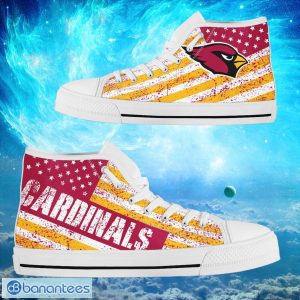Arizona Cardinals Custom America Flag Italic Vintage Style High Top Shoes Product Photo 2