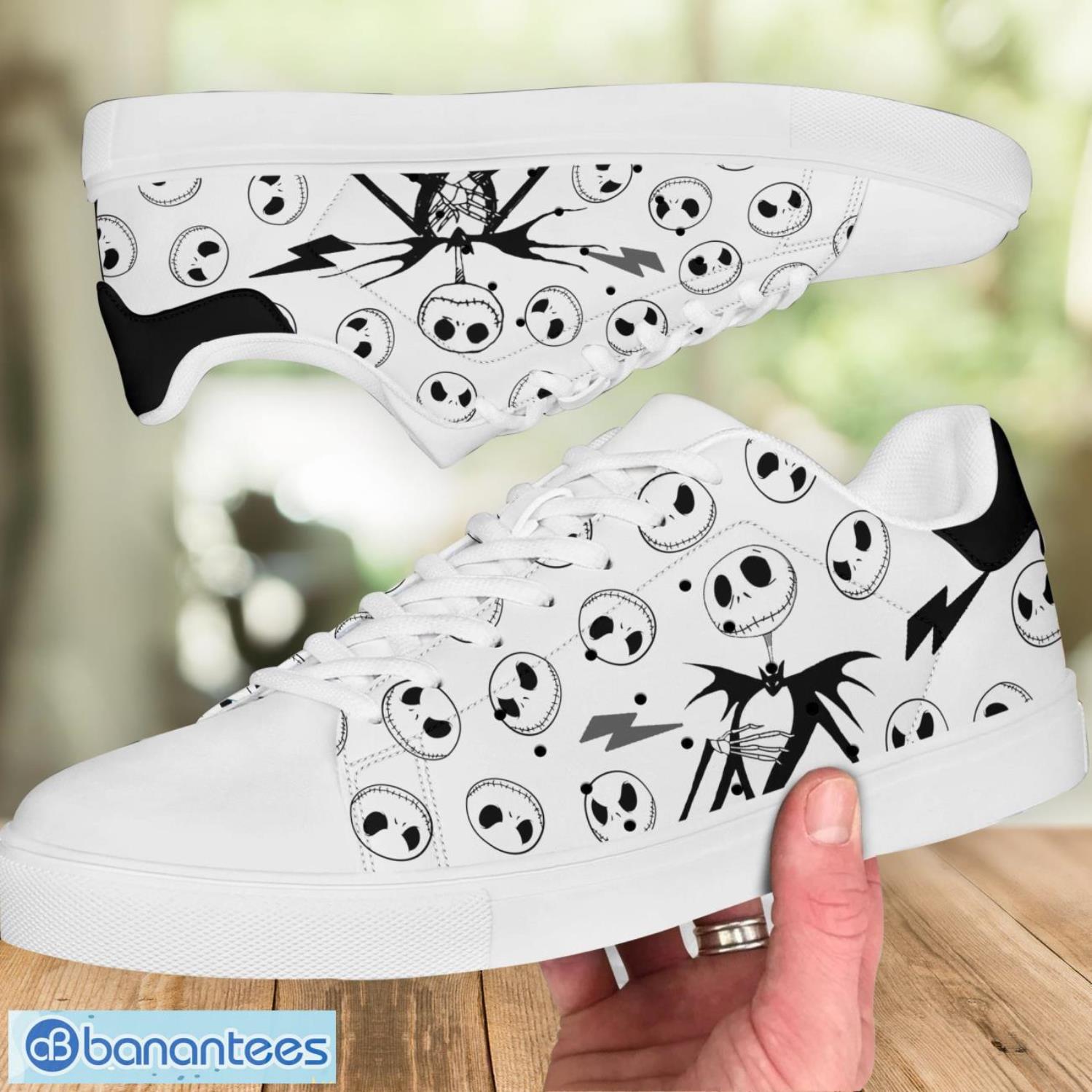 Jack Skellington Face Low Top Skate Shoes For Men And Women Cute Shoes Jack Skellington Face Low Top Skate Shoes For Men And Women Cute Shoes Product Photo 3