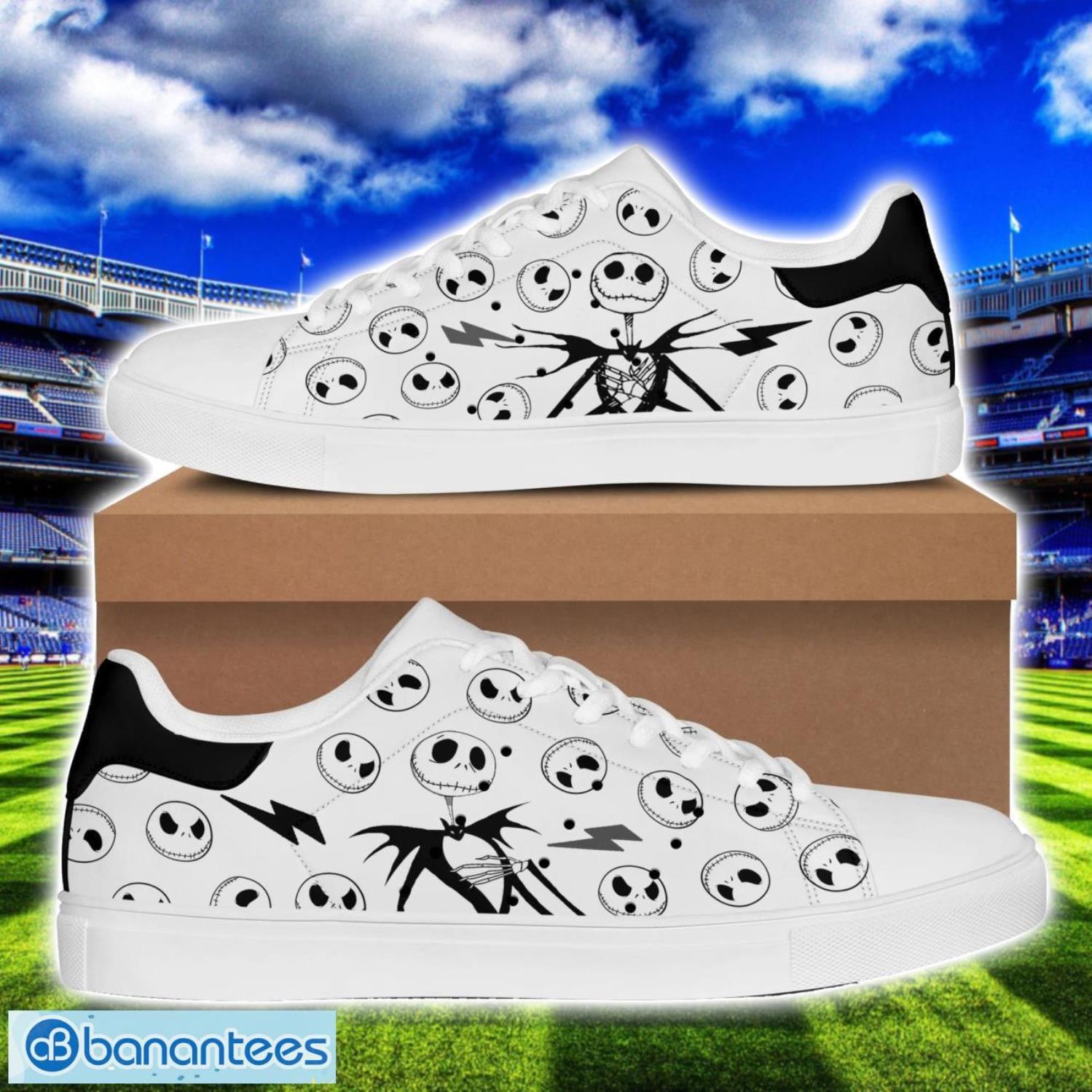 Jack Skellington Face Low Top Skate Shoes For Men And Women Cute Shoes Product Photo 1