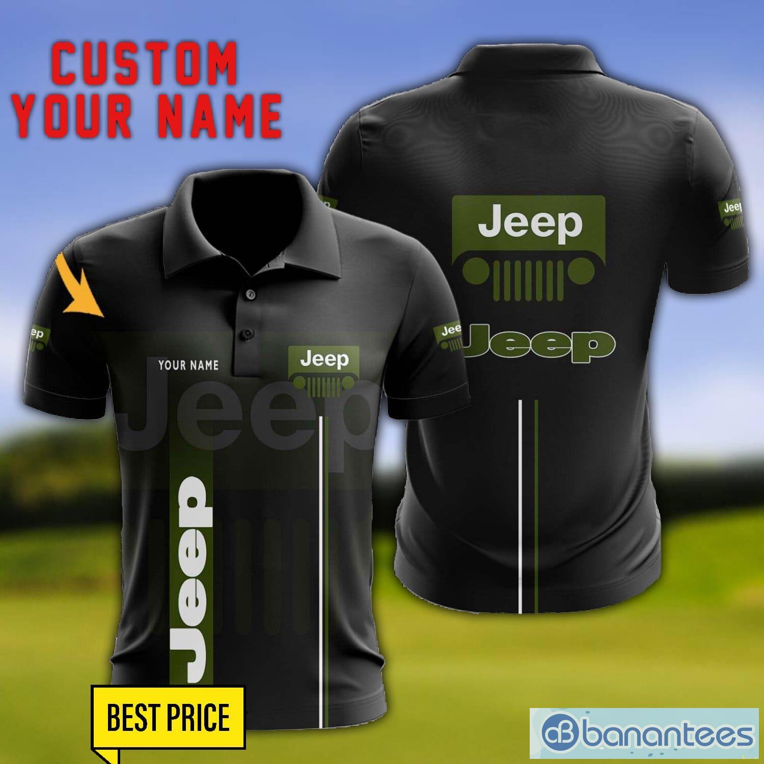 jeep 3d polo shirt personalized name for fans black polo shirt image Jeep 3D Polo Shirt Personalized Name For Fans Black Polo Shirt Product Photo 1