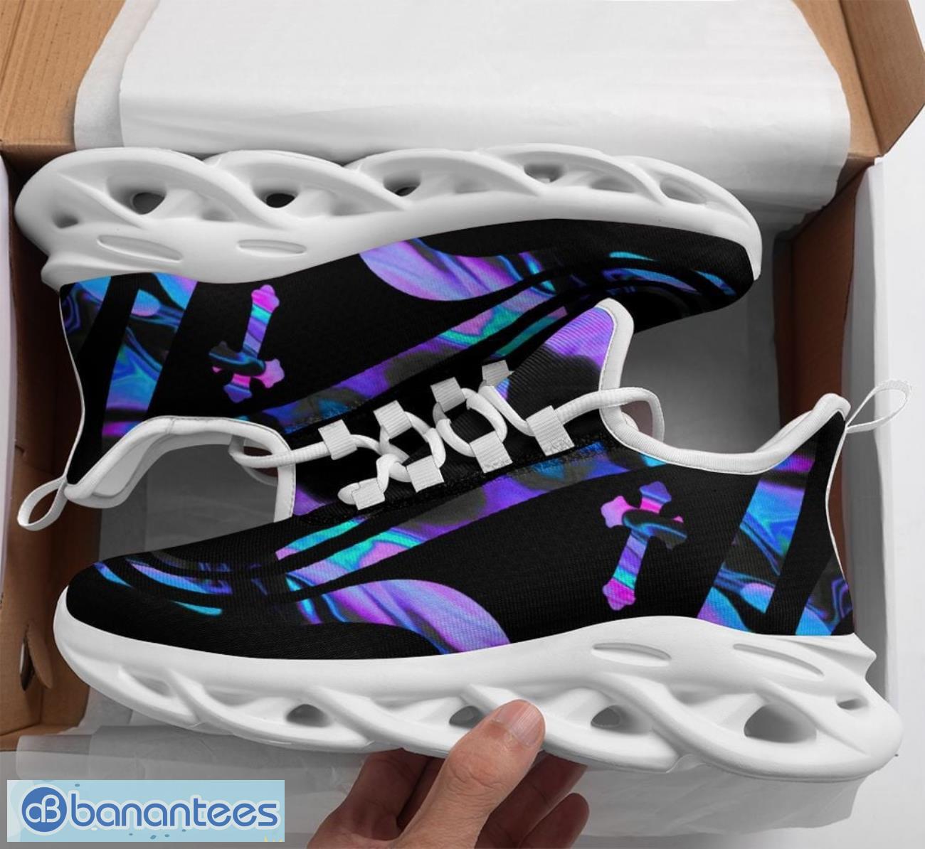 jesus clunky max soul shoes running sneakers purple black image Jesus Clunky Max Soul Shoes Running Sneakers Purple Black Product Photo 1