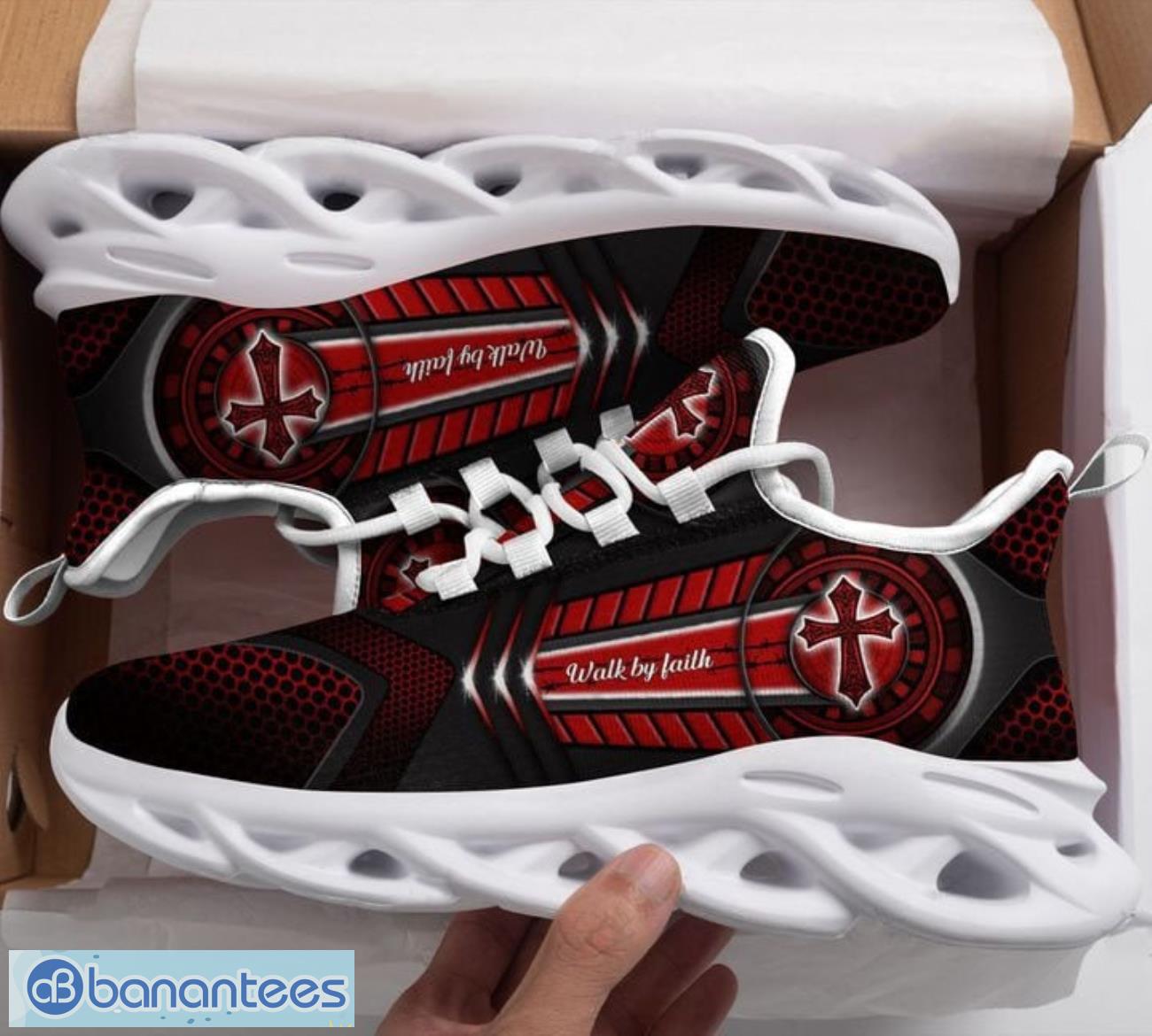 jesus cross walk by faith max soul shoes running sneakers sport sneakers gift image Jesus Cross Walk By Faith Max Soul Shoes Running Sneakers Sport Sneakers Gift Product Photo 1