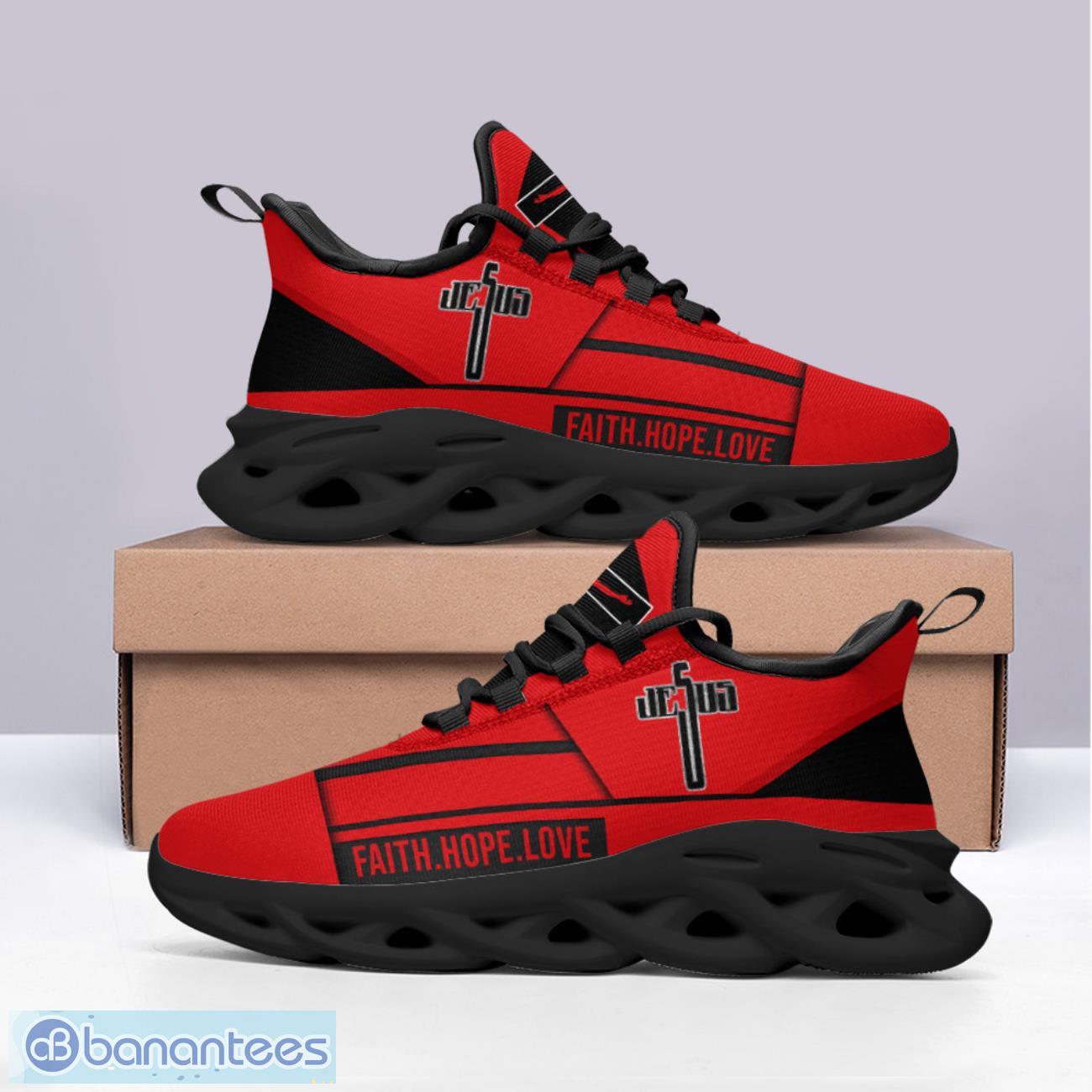 jesus faith hope love max soul shoes running sneakers sport sneakers gift red 1 image Jesus Faith Hope Love Max Soul Shoes Running Sneakers Sport Sneakers Gift Red Product Photo 2