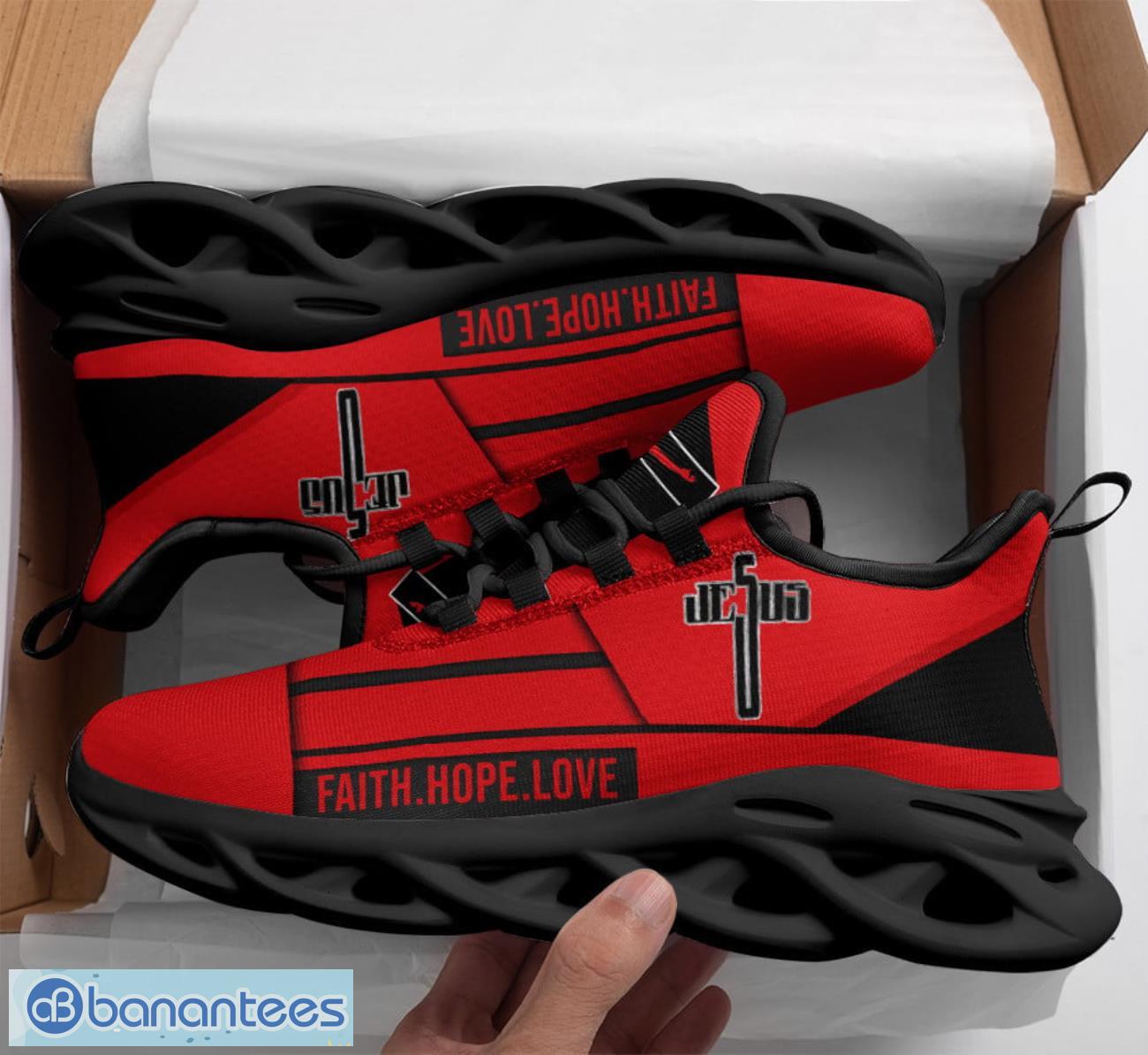 jesus faith hope love max soul shoes running sneakers sport sneakers gift red image Jesus Faith Hope Love Max Soul Shoes Running Sneakers Sport Sneakers Gift Red Product Photo 1