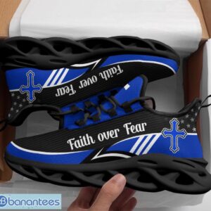 Jesus Faith Over Fear Clunky Blue Black Max Soul Shoes Running Sneakers Product Photo 2