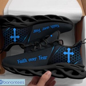 Jesus Faith Over Fear Clunky Blue Cross Max Soul Shoes Running Sneakers Product Photo 2