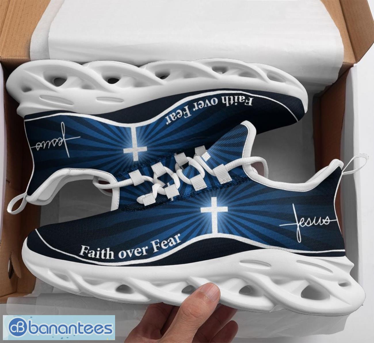 jesus faith over fear clunky cross light max soul shoes running sneakers image Jesus Faith Over Fear Clunky Cross Light Max Soul Shoes Running Sneakers Product Photo 1