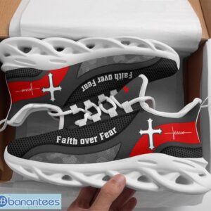 Jesus Faith Over Fear Clunky Max Soul Shoes Grey Running Sneakers Product Photo 1