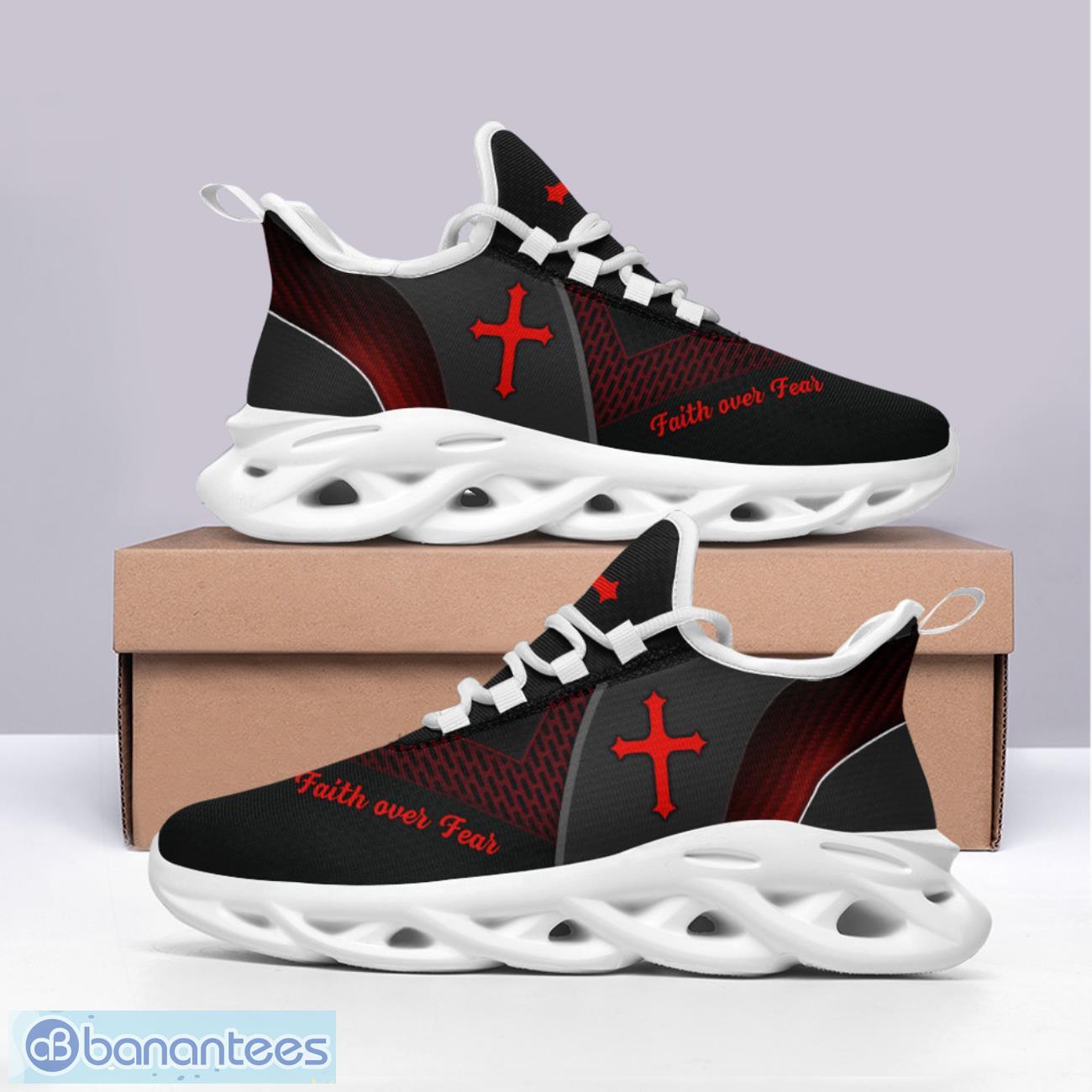 jesus faith over fear clunky max soul shoes ultra running sneakers 1 image Jesus Faith Over Fear Clunky Max Soul Shoes Ultra Running Sneakers Product Photo 2