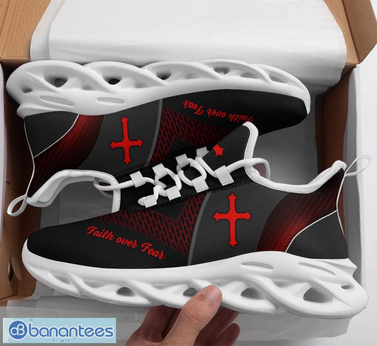 jesus faith over fear clunky max soul shoes ultra running sneakers image Jesus Faith Over Fear Clunky Max Soul Shoes Ultra Running Sneakers Product Photo 1