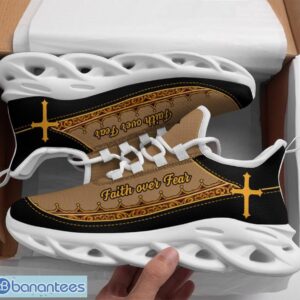 Jesus Faith Over Fear Clunky Max Soul Shoes Vintage Pattern Running Sneakers Product Photo 1