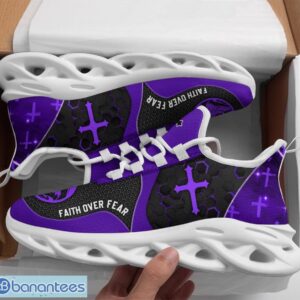 Jesus Faith Over Fear Clunky Purple Max Soul Shoes Running Sneakers Product Photo 1