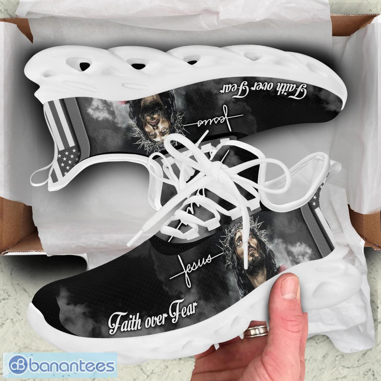 jesus faith over fear max soul shoes for men and women 1 image Jesus Faith Over Fear Max Soul Shoes For Men And Women Product Photo 2