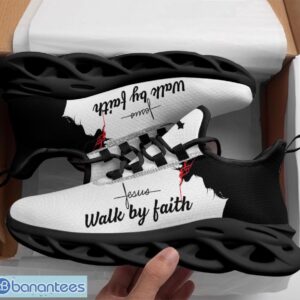 Jesus - Walk By Faith Clunky Max Soul Shoes Running Sneakers Black White Product Photo 2