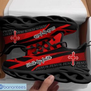 Jesus - Walk By Faith Red Max Soul Shoes Running Sneakers Sport Sneakers Gift Product Photo 2