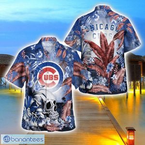 Chicago Cubs Tropical Floral Skull 3D Hawaiian Shirt Beach Shirt Halloween Gift Product Photo 1