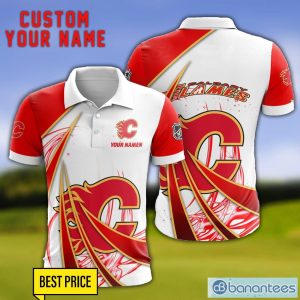 Calgary Flames Personalized Name 3D Polo Shirt Gift For Sport Golf Lover Product Photo 1