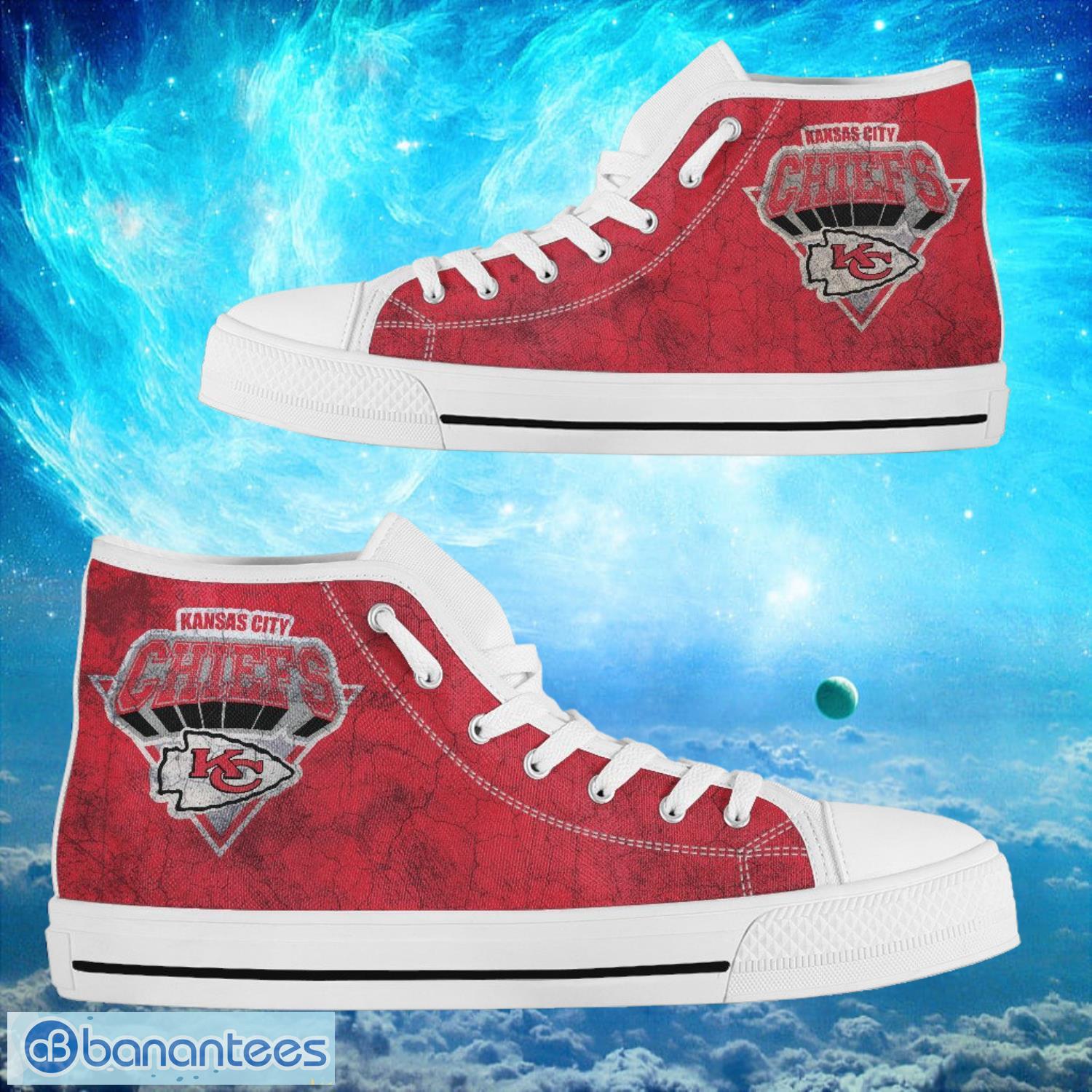 kansas city chiefs custom simple logo high top shoes 1 image Kansas City Chiefs Custom Simple Logo High Top Shoes Product Photo 2