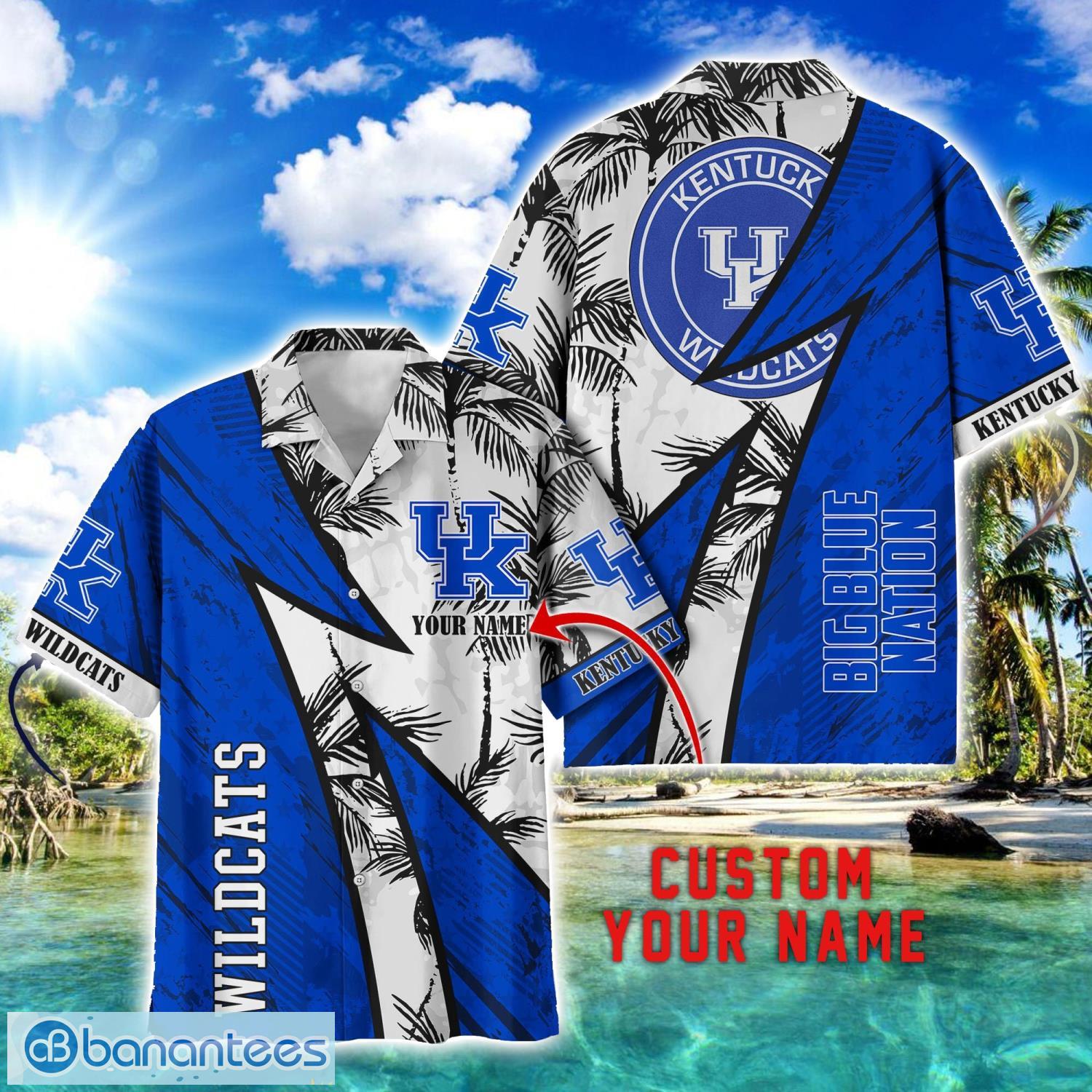 kentucky wildcats aop hawaiian shirt beach summer shirt personalized name for fans image Kentucky Wildcats AOP Hawaiian Shirt Beach Summer Shirt Personalized Name For fans Product Photo 1