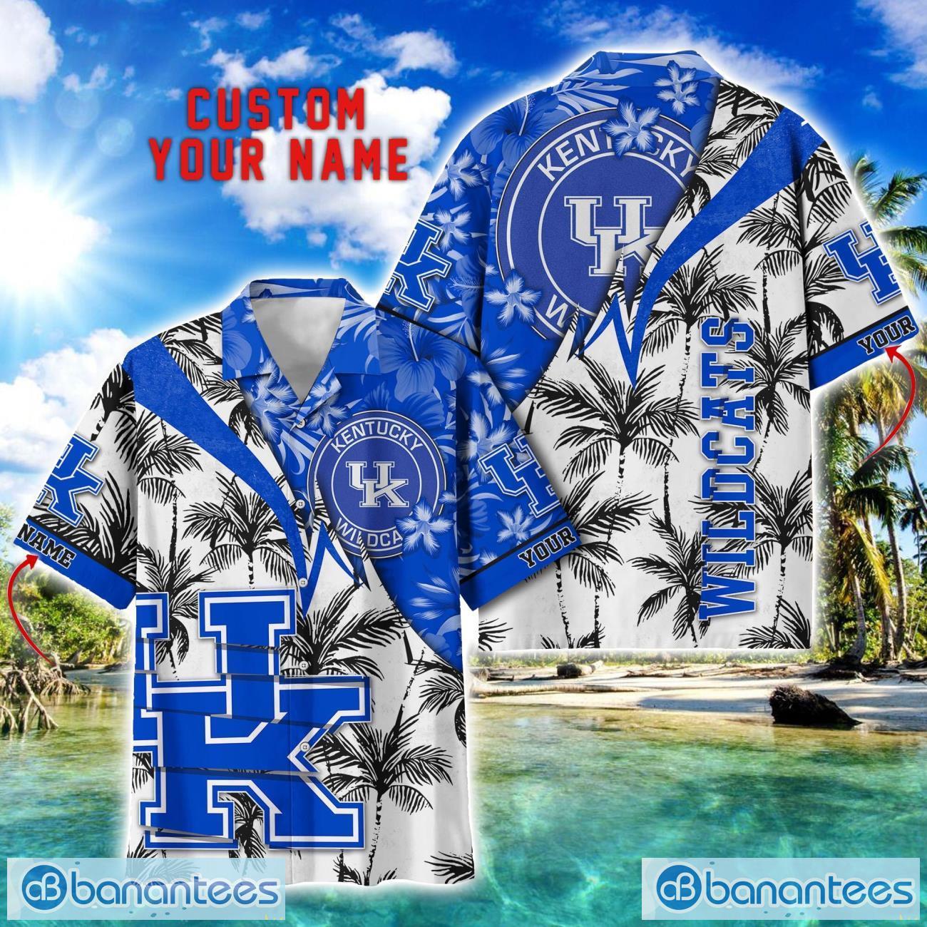 kentucky wildcats hawaii shirt vintage coconut pattern tropical hawaiian football beach shirts custom name image Kentucky Wildcats Hawaii Shirt Vintage coconut Pattern Tropical Hawaiian Football Beach Shirts Custom Name Product Photo 1