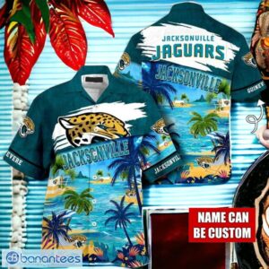 NFL Jacksonville Jaguars Logo Fans Love Custom Your Name Hawaiian Shirt Full Over Print Product Photo 1