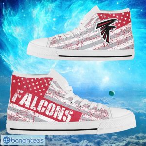 Atlanta Falcons Custom America Flag Italic Vintage Style High Top Shoes Product Photo 2