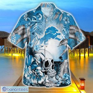 Detroit Lions Tropical Floral Skull 3D Hawaiian Shirt Beach Shirt Halloween Gift Product Photo 3