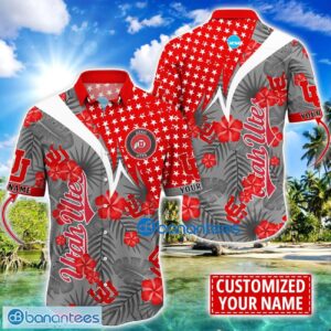 Utah Utes Star and Flower Pattern Tropical Hawaiian Shirt Summer Gift For Men Women Custom Name Product Photo 1