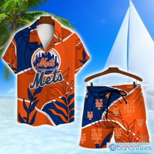 New York Mets Team Logo Colorful Pattern Hawaiian Shirt And Shorts Set Product Photo 1