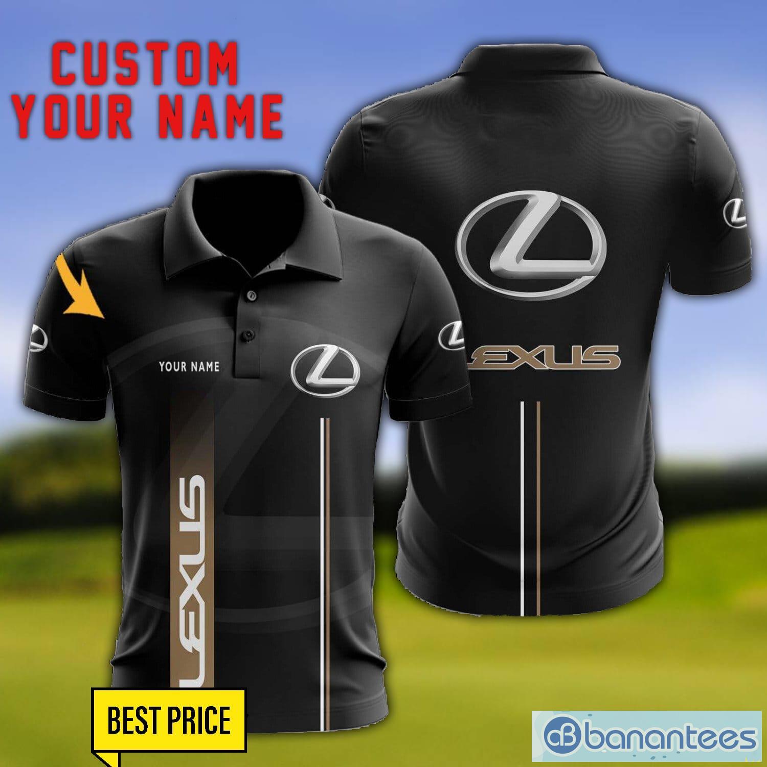 lexus 3d polo shirt personalized name for fans black polo shirt image Lexus 3D Polo Shirt Personalized Name For Fans Black Polo Shirt Product Photo 1