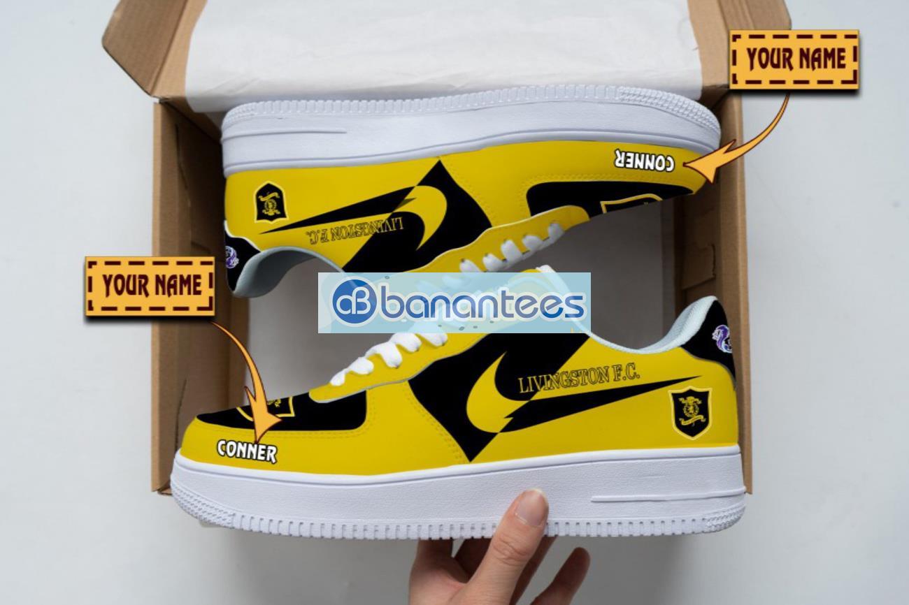 livingston fc air force shoes custom name gift for fans af1 sneakers image Livingston F.C. Air Force Shoes Custom Name Gift For Fans AF1 Sneakers Product Photo 1